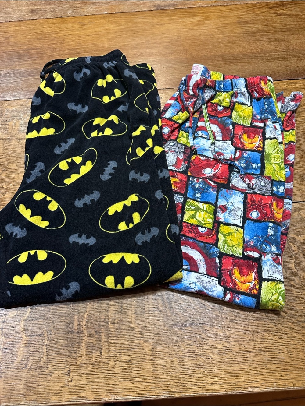 Batman & Marvel men’s XL pajama pants fleece and cotton